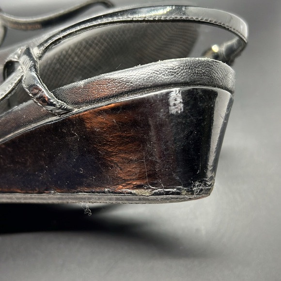 Prada Sport Black Patent Leather T-Strap Sandals size 8.5 - Picture 9 of 16